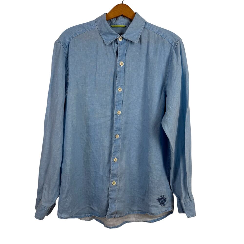 Tommy Bahama x Disney Men Shirt Small Relax Mickey Mouse Button Up Linen Beach